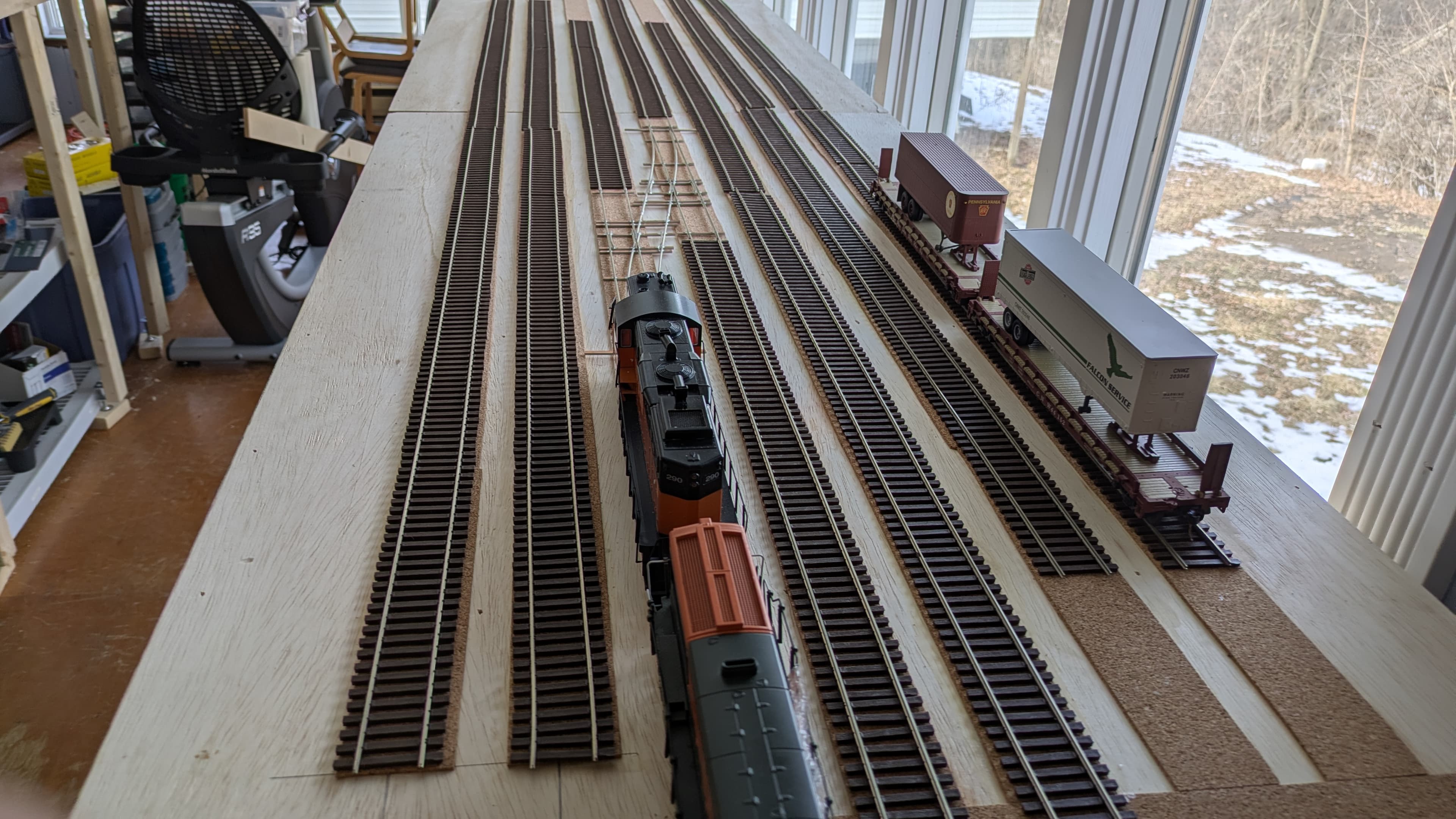 Work on CNW Yard in S Scale